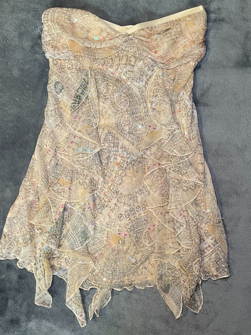 Diane von Furstenberg Vintage 2000s “Montespan” beaded silk tunic mini dress